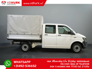 Volkswagen Transporter Open cargo box 2.0 TDI L2 DC Double Cab 6 Pers./ 216x194/ LOW mileage/ Open cargo box/ Pick-up/ Huif/ Cruise/ Airco