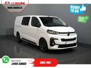Citroën Jumpy Bestelbus 2.0 HDI 180 pk Aut. DC Dubbel Cabine BPM VRIJ! 2x Schuifdeur/ Virtual Cockpit/ Navi/ Carplay/ Camera/ PDC/ Cruise/ Trekhaak/ Air