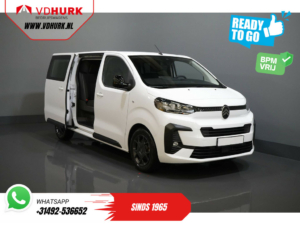 Citroën Jumpy Bestelbus 2.0 HDI 180 pk Aut. DC Dubbel Cabine BPM VRIJ! 2x Schuifdeur/ Virtual Cockpit/ Navi/ Carplay/ Camera/ PDC/ Cruise/ Trekhaak/ Air