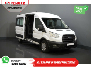 Ford Transit Bestelbus 2.0 TDCI 130 pk L3H2 DC Dubbel Cabine 7 Pers./ Riem V.V./ Adapt. Cruise/ CarPlay/ PDC/ Navi/ Camera/ Airco/ Trekhaak