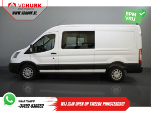 Ford Transit Bestelbus 2.0 TDCI 130 pk L3H2 DC Dubbel Cabine 7 Pers./ Riem V.V./ Adapt. Cruise/ CarPlay/ PDC/ Navi/ Camera/ Airco/ Trekhaak