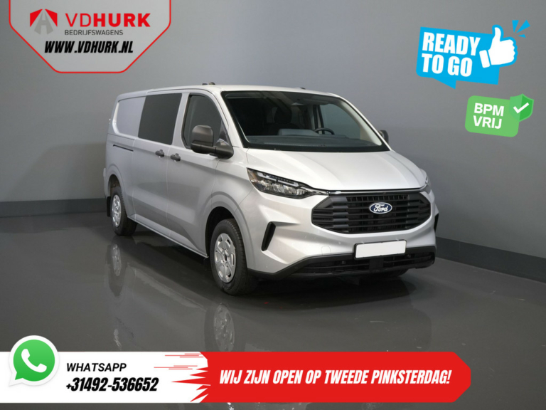 Ford Transit Custom Bestelbus 320 2.0 TDCI 150 pk L2 Trend DC Dubbel Cabine BPM VRIJ! Garantie 5J of 200.000 km/ 2xSchuifdeur/ LED/ Stoelverw./ Virtual Cockpi