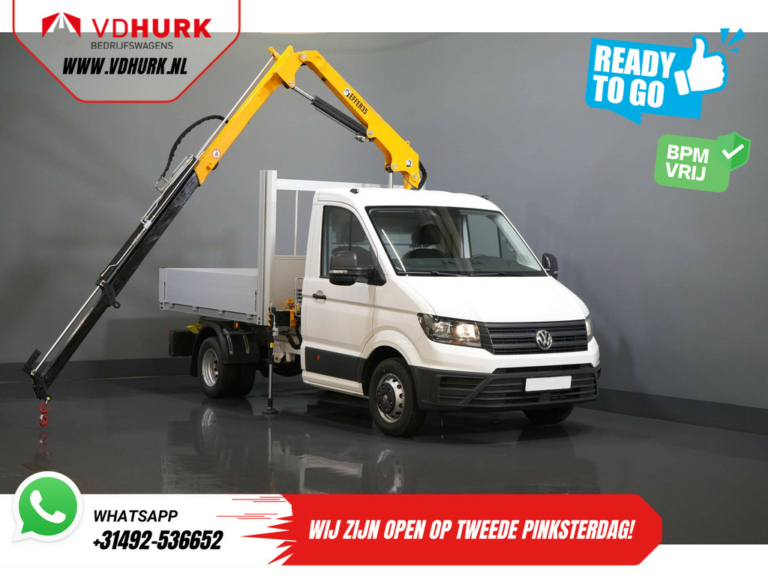 Volkswagen Crafter Open laadbak 50 165 pk Effer 352S Kraan/ Crane/ Kran/ Autokran/ PTO/ Open laadbak/ Dubbel Lucht