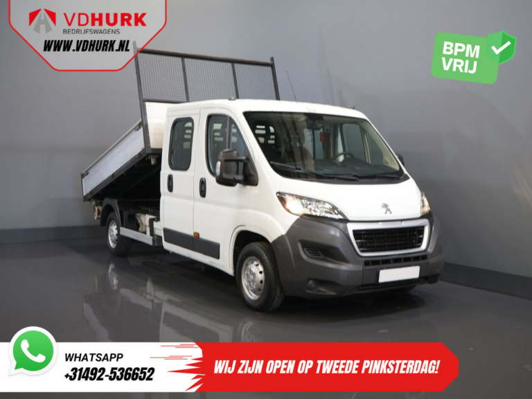 Peugeot Boxer Kipper 2.2 HDI 130 к.с. BPM БЕЗКОШТОВНО! DC Double Cab NL Автомобіль / самоскид / пікап / 7 персон / 2.5т тягач / буксирний гак / кондиціонер