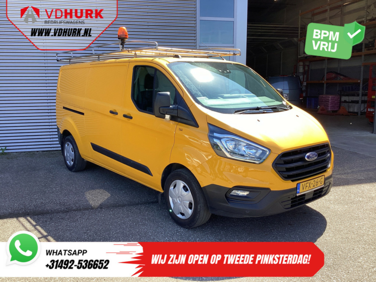 Ford Transit Custom Bestelbus 340 2.0 TDCI 130 pk L2 EXPORT ONLY Trend 2.8t Trekverm./ 2x Schuifdeur/ Imperiaal/ Carplay/ Camera/ Trekhaak