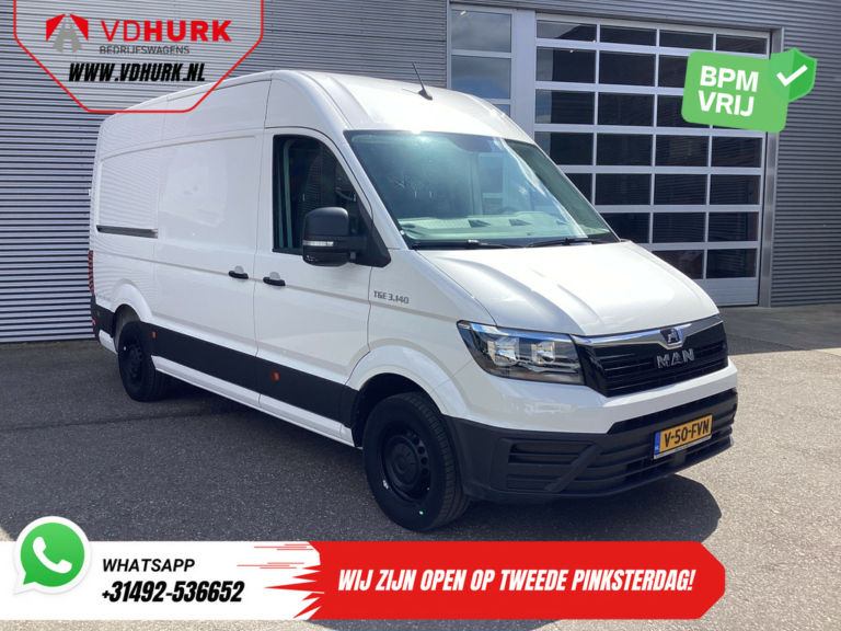MAN TGE Bestelbus 35 2.0 140 pk Aut. L3H3 BPM VRIJ! Gev.Stoel/ Werklampen/ Carplay /Camera/ Cruise/ Trekhaak/ Opstap/ Aircp