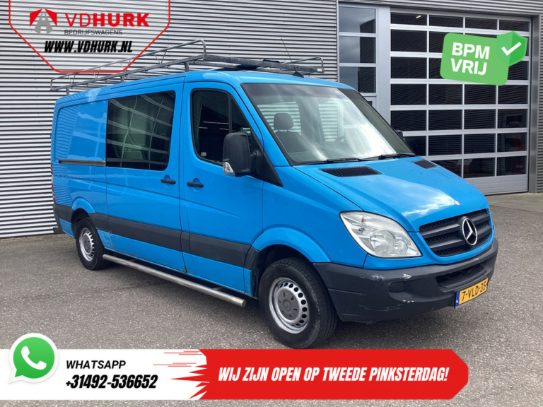 Mercedes-Benz Sprinter Bestelbus 313 2.2 CDI Aut. L2 DC Dubbel Cabine BPM VRIJ! Airco/ 2.8t Trekverm./ Imperiaal & Trap/ 7 Pers.