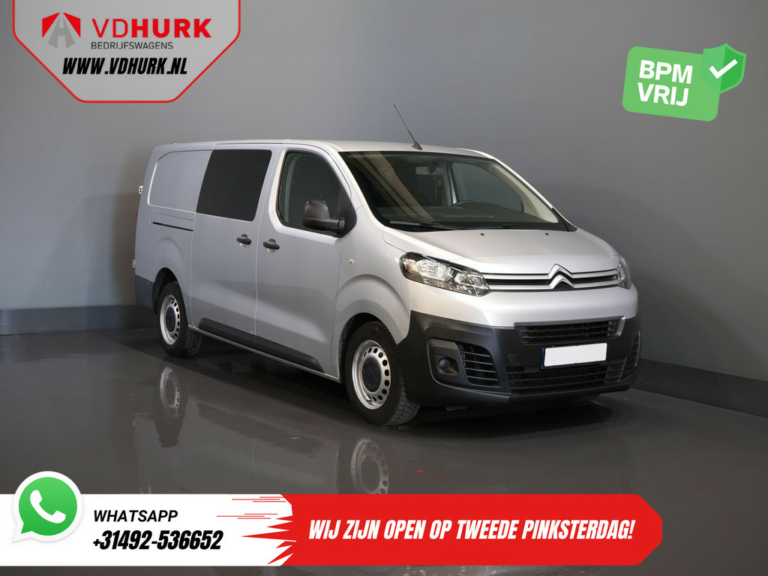 Citroën Jumpy Bestelbus 2.0 HDI 125 pk BPM VRIJ! DC Dubbel Cabine Climate/ Carplay/ Cruise/ Navi/ Trekhaak/ PDC