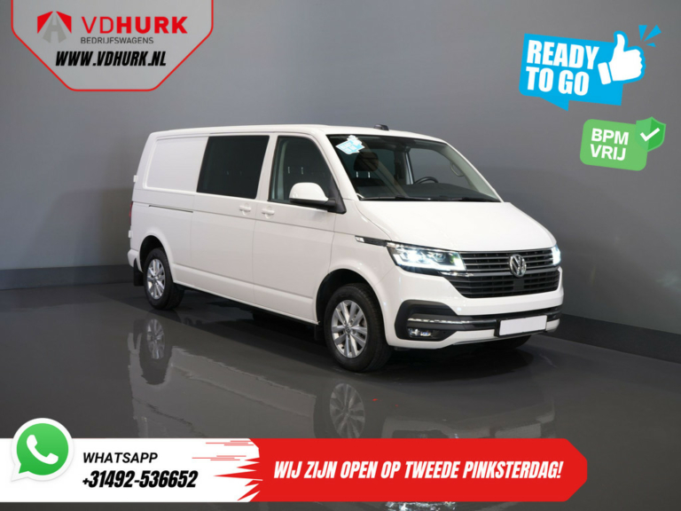 Volkswagen Transporter Bestelbus 2.0 TDI 150 pk Aut. L2 DC Dubbel Cabine BPM VRIJ! Ready2Go 2xSchuifdeur/ Adapt Cruise/ LED/ Standkachel/ Stoelverw./ Carplay/ Ca