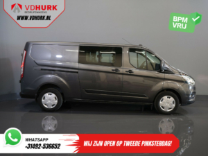 Ford Transit Custom Bestelbus 320 2.0 TDCI 130 pk Aut. L2 Trend BPM VRIJ! Dubbel Cabine DC Carplay/ Stoelverw./ PDC/ Cruise/ Trekhaak/ Airco