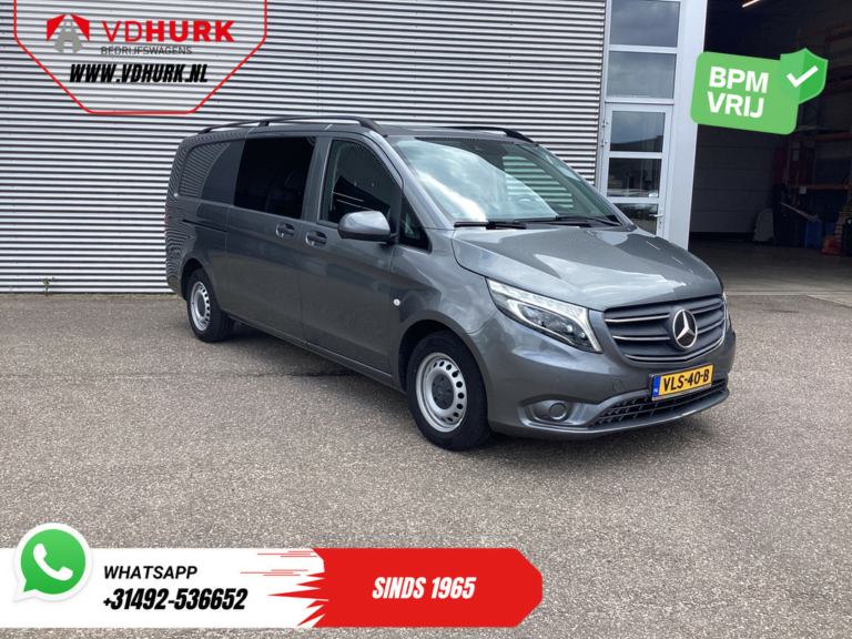Mercedes-Benz Vito Bestelbus 114 CDI Aut. L3 XL DC Dubbele Cabine BPM VRIJ! LED/ Climate/ Navi/ Carplay/ Camera/ PDC/ Cruise