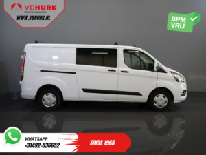 Ford Transit Custom Bestelbus 2.0 TDCI L2 Trend DC Dubbel Cabine BPM VRIJ! Stoelverw./ Carplay/ 2.7t Trekverm./ Navi/ PDC/ Cruise