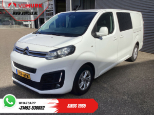 Citroën Jumpy Bestelbus 2.0 HDI 125 pk L3 Dubbel Cabine EXPORT 6 Pers./ 2xSchuifdeur/ Riem.VV/ Betimmerd/ LMV/ PDC/ Cruise/ Trekhaak/ Airco
