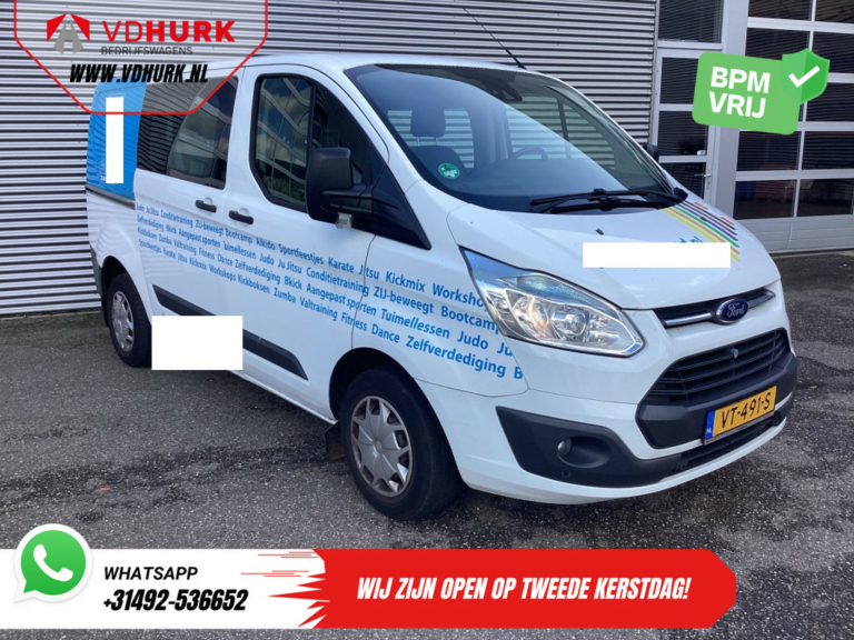 Ford Transit Custom Bestelbus 2.2 TDCI Trend DC Dubbel Cabine EXPORT 6 Pers./ Navi/ Camera/ Cruise/ Airco / PDC V+A/ Trekhaak