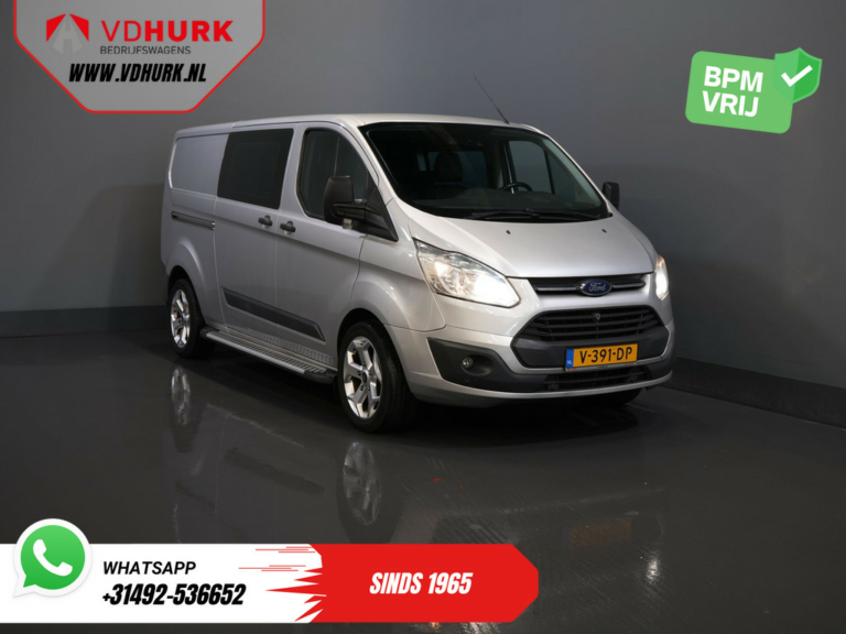 Ford Transit Custom Bestelbus 2.2 TDCI Trend Dubbel Cabine DC L2 BPM VRIJ! NL Auto/ Leder/ Stoelverw./ Camera/ PDC/ LMV/ Sidesteps
