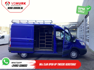Ford Transit Bestelbus 2.0 TDCI 130 pk L2H2 Trend NL Auto/ 2xSchuifdeur/ Imperaal + Ladder/ Inrichting/ Cruise/ Camera/ Trekhaak/ PDC/ Airco