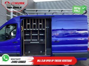 Ford Transit Bestelbus 2.0 TDCI 130 pk L2H2 Trend NL Auto/ 2xSchuifdeur/ Imperaal + Ladder/ Inrichting/ Cruise/ Camera/ Trekhaak/ PDC/ Airco