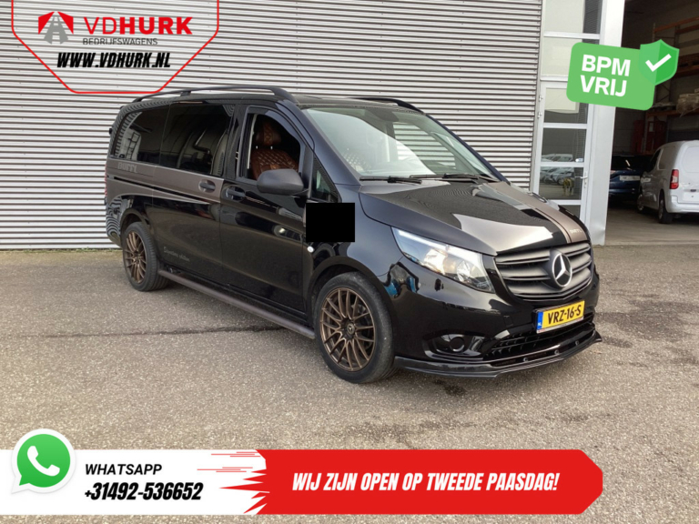 Mercedes-Benz Vito Bestelbus 114 CDI Aut. DC Dubbel Cabine Buffl Leder/ 2x Schuifdeur/ Carplay/ Navi/ Spoiler/ Frontlip/ Sidebars/ 18” LMV/ Cruise/ Airco