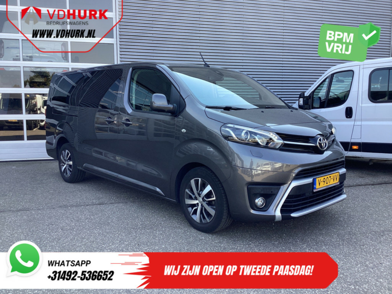 Toyota ProAce Bestelbus 2.0 180 pk Aut. DC Dubbel Cabine/ 2x Schuifdeur/ Pano/ Xenon/ 2.5t Trekverm./ Climate/ Navi/ Camera/ Cruise/ PDC/ 17”LMV/ Trekha
