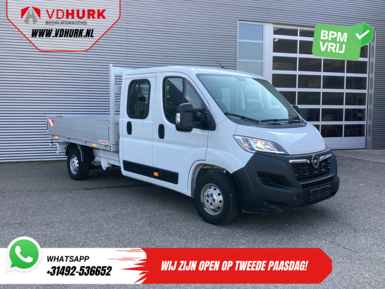 Opel Movano Open laadbak 2.2 140 pk DC Dubbel Cabine Open Laadbak/ 7 Pers./ 2.5t Trekverm./ Cruise/ Airco/ 288x215x35/ Pick up