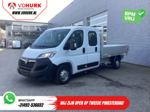 Opel Movano Otwarta skrzynia ładunkowa 2.2 140 KM DC Podwójna kabina Otwarta skrzynia ładunkowa/ 7 osób/ 2.5t Trekverm./ Cruise/ Airco/ 288x215x35/ Pick up