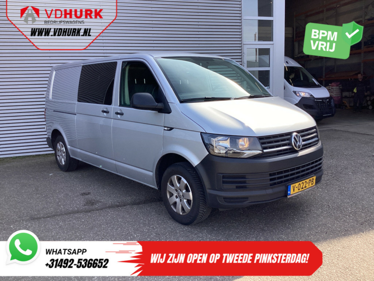 Volkswagen Transporter Bestelbus 2.0 TDI 150 pk L2 DC Dubbel Cabine EXPORT 2.5t Trekverm./ Airco/ Camera/ Cruise/ 16”LMV/ Trekhaak
