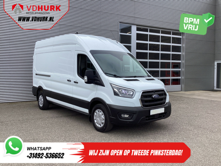 Ford Transit Bestelbus 350 2.0 TDCI 185 pk Aut. L3H3 Riem V.V/ 2xSchuifdeur/ Bi-Xenon/ Elek.Stoel/ Carplay/ Stoelverw./ Camera/ Cruise/ PDC/ Navi