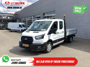 Ford Transit Open laadbak 2.0 TDCI 130 pk DC Dubbel Cabine Open Laadbak/ 7 Pers./ 3.0t Trekverm./ Carplay/ Cruise/ Climate/ Pick Up