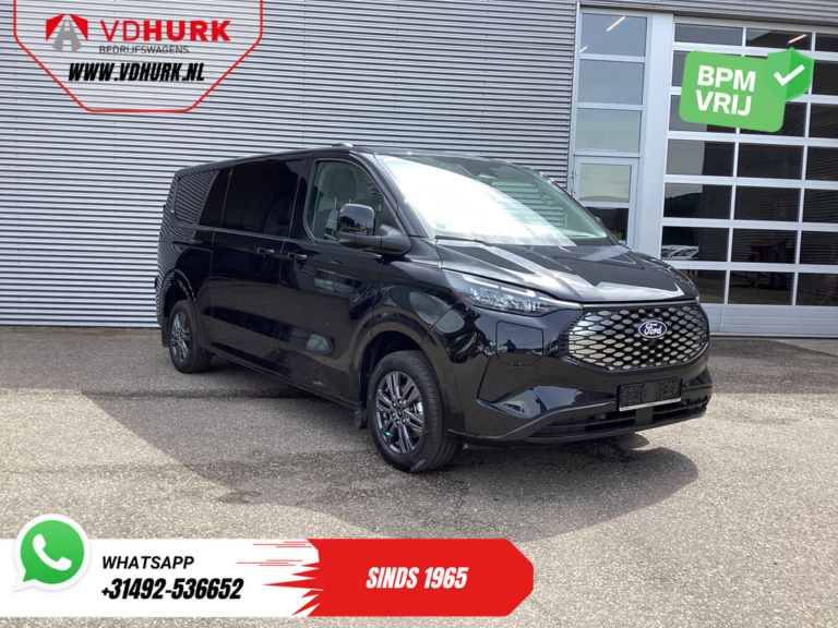 Ford E-Transit Custom Bestelbus 71 kWh 218 pk 340 km WLTP L2 Limited Garantie t/m 2028/ 2x Elek.Schuif/ 2.3t Trekverm./ Snellader/ B&O/ Adapt.Cruise/ Standkache
