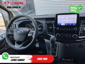 Ford Transit Custom Van 2.0 TDCI 130 hp Aut DC Double Cab 2xSliding door/ NL Auto/ Carplay/ Leather/ Seatverw./ Navi/ Cruise/ Camera/ Airco/ Roof racks
