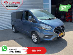 Ford Transit Custom Van 2.0 TDCI 170 hp Aut DC Double Cab 2xSliding door/ Carplay/ Seatverw./ Navi/ Airco/ Camera/ Cruise/ 16 ”LMV/ PDC/ Towbar