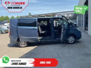 Ford Transit Custom Van 2.0 TDCI 170 hp Aut DC Double Cab 2xSliding door/ Carplay/ Seatverw./ Navi/ Airco/ Camera/ Cruise/ 16 ”LMV/ PDC/ Towbar
