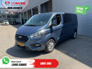 Ford Transit Custom Van 2.0 TDCI 170 hp Aut DC Double Cab 2xSliding door/ Carplay/ Seatverw./ Navi/ Airco/ Camera/ Cruise/ 16 ”LMV/ PDC/ Towbar