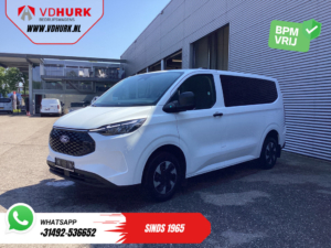 Ford E-Transit Custom – przewóz osób, kombi, wersja Trend, 71 kWh, 360 km (WLTP), oświetlenie LED, ogrzewanie postojowe, podgrzewane fotele, podgrzewana kierownica, CarPlay, 9 miejsc, 9-osobowy, klimatyzacja, kamera, system parkowania PDC, tempomat