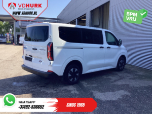 Ford E-Transit Custom – przewóz osób, kombi, wersja Trend, 71 kWh, 360 km (WLTP), oświetlenie LED, ogrzewanie postojowe, podgrzewane fotele, podgrzewana kierownica, CarPlay, 9 miejsc, 9-osobowy, klimatyzacja, kamera, system parkowania PDC, tempomat