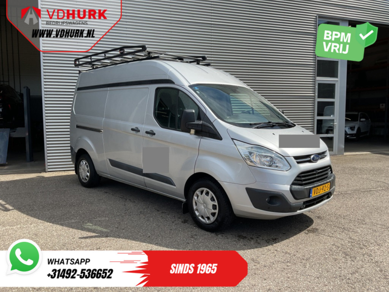 Ford Transit Custom Bestelbus 2.2 TDCI 155 pk L2H2 Carplay/ 2.8t Trekverm./ Airco/ Cruise/ Imperiaal + Ladder/ PDC/ Trekhaak