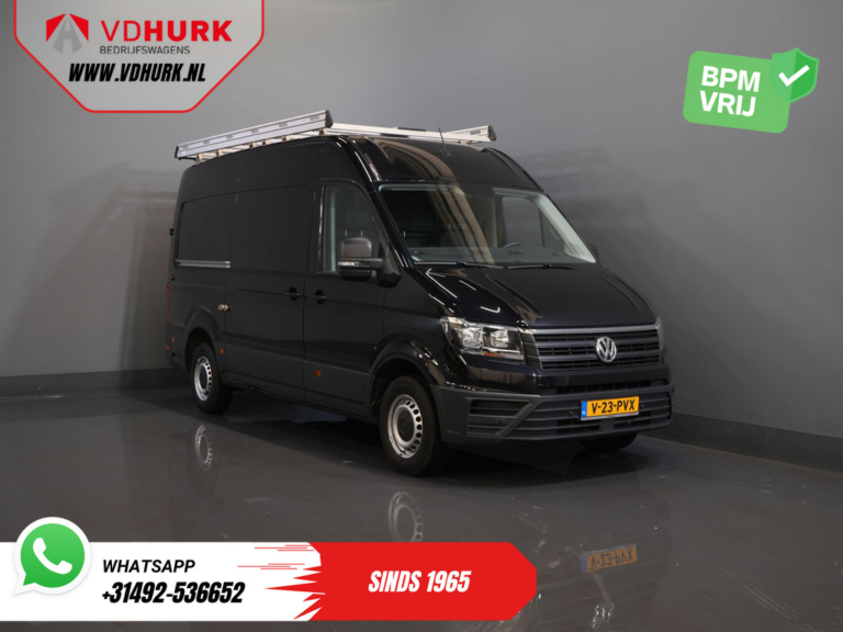 Volkswagen Crafter – samochód dostawczy 2.0 TDI 140 pk DSG, automatyczna skrzynia biegów, L3H3, CarPlay, drzwi o szerokości 270 Gr., nawigacja, klimatyzacja, kamera, tempomat, dachowy bagażnik + drabinka, PDC