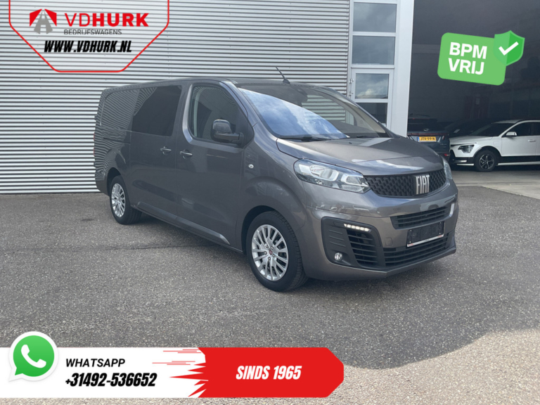 Fiat Scudo Van 2.0 MJ 145 pk DC Double Cab Adaptive Cruise Control / 2 sliding doors / Keyless entry / CarPlay / Sat-nav / 6-seater / Climate control / Camera / PDC