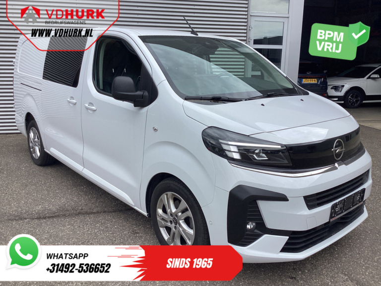 Opel Vivaro Bestelbus 2.0 145 pk Aut. DC Dubbel Cabine LED/ Adapt.Cruise/ 2x Schuifdeur/ Massage/ Stoelverw./ Keyless/ Leder/ Carplay/ Climate/ Camera
