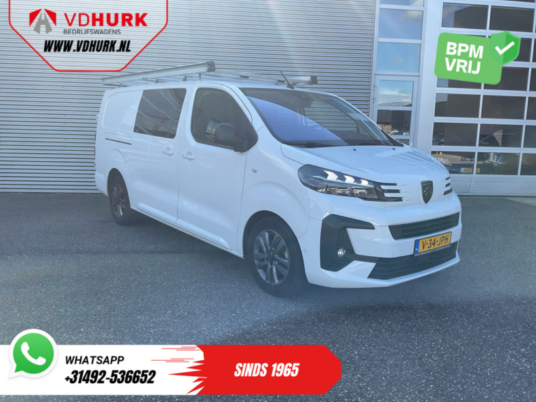 Peugeot Expert Bestelbus 2.0 HDi 180 pk Aut. DC Dubbel cabine LED/ Imperiaal/ Stuurverw./ Carplay/ Navi/ Camera/ Climate/ Afn.Trekhaak/ PDC/ LMV/ Cruise