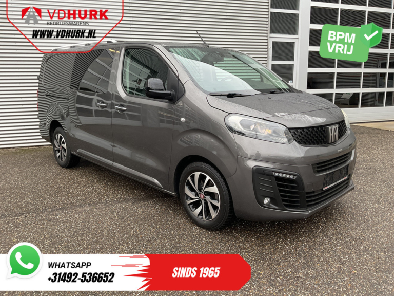 Fiat Scudo Furgoneta 2.0 MJ 180 CV, cambio automático, doble cabina, faros de xenón, 2 puertas correderas, CarPlay, acceso sin llave, navegador, climatizador, cámara, control de crucero, llantas de 17 pulgadas, PDC