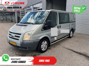 Furgoneta Ford Transit 2.2 TDCI DC, doble cabina, EXPORT, 2,8 t de capacidad de remolque, 2 puertas correderas, calefacción en los asientos, navegador, aire acondicionado, control de crucero, llantas de 16 pulgadas, barras laterales y gancho de remolque