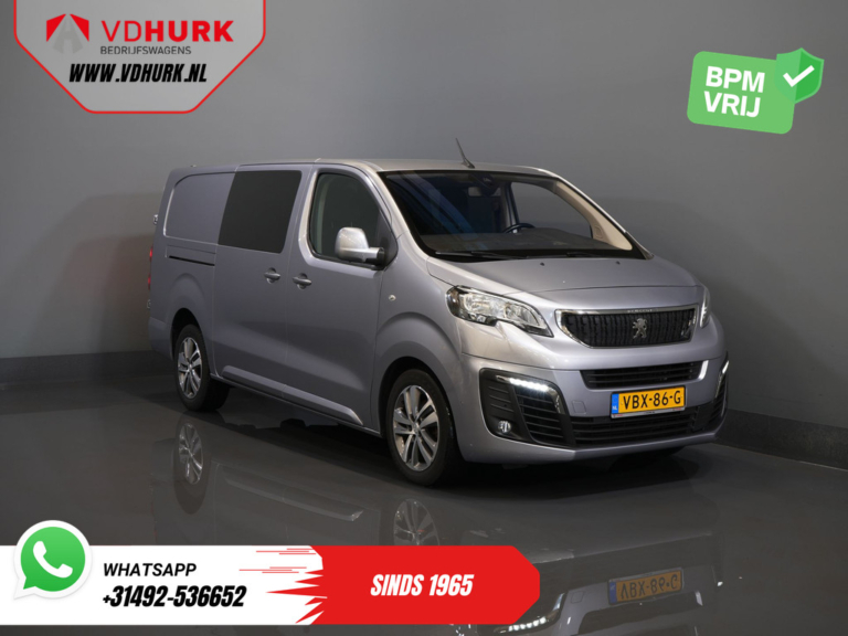 Furgoneta Peugeot Expert 2.0 HDI 180 CP, transmisie automată, DC, cabină dublă, 2 uși glisante / CarPlay / încălzire scaune / climatizare / sistem de navigație / cameră de marșarier / cruise control / jante de 17’ LMV / senzori de parcare față și spate / cârlig de remorcare