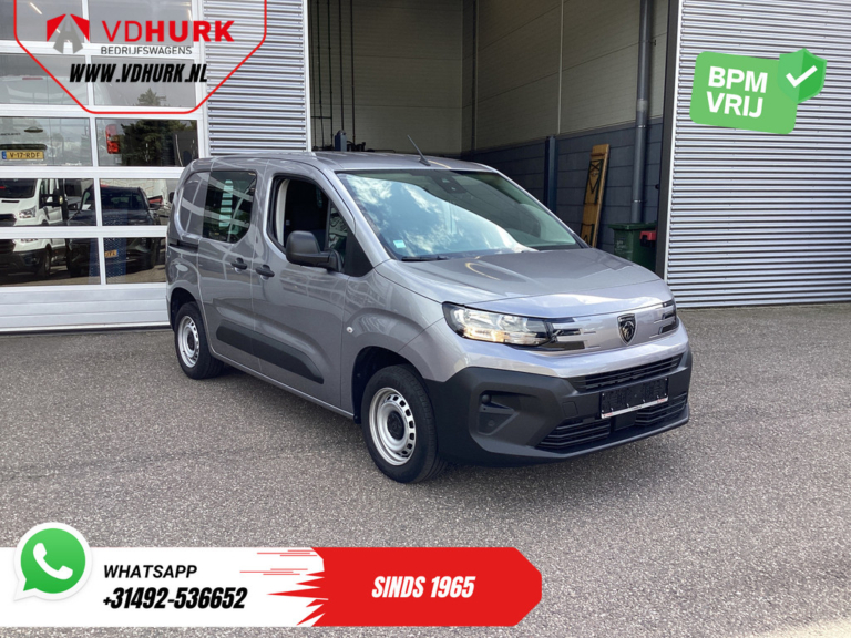 Peugeot Partner Transporter 1.5 HDI 100 PS, vom Vertragshändler gewartet / 3 Sitzplätze / CarPlay / Tempomat / Klimaanlage / Rückfahrkamera / Parkassistent