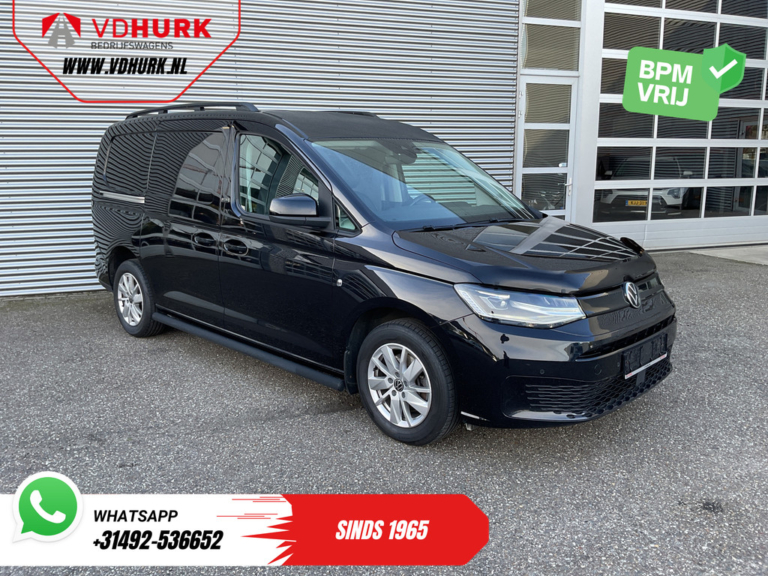 Volkswagen Caddy Cargo Maxi Bestelbus 2.0 TDI 125 pk DSG Aut. Black Edition LED/ Adapt.Cruise/ Leder/ Standkachel/ Carplay/ Stoelverw./ Virtual Cockpit/ Navi/ Airco/ 