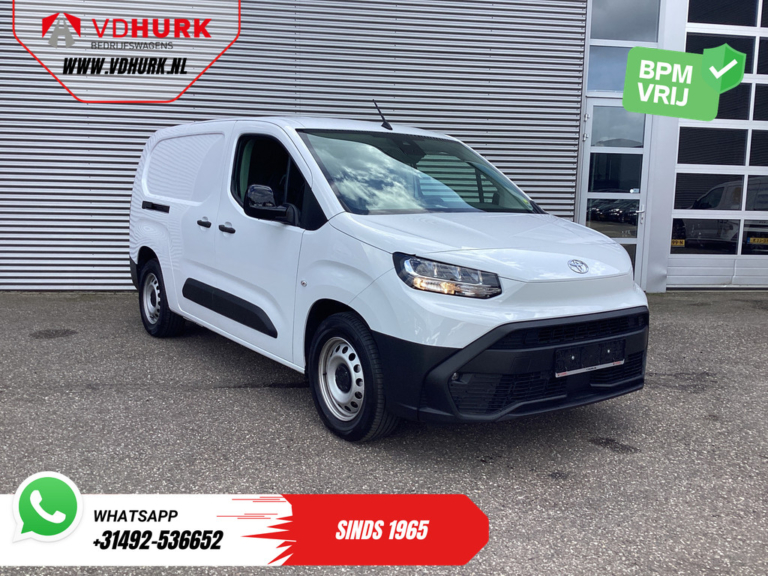 Toyota e-Proace City Bestelbus 50 kWh 320 km WLTP L2 3Pers./ LED/ Standkachel/ Stoelverw./ Stuurverw./ Carplay/ Camera/ PDC/ Cruise/ Airco