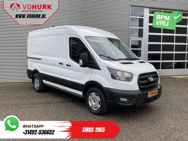 Ford Transit furgon 2.0 TDCI 165 KM, automatyczna skrzynia biegów, L2H2, ogrzewanie postojowe / uciąg 2,8 t / przetwornica / CarPlay / klimatyzacja / tempomat / kamera / PDC / hak holowniczy