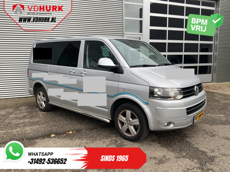 Furgoneta Volkswagen Transporter 2.0 TDI 140 CV DC, doble cabina, EXPORT, ITV hasta agosto de 2027 / Navegador / Aire acondicionado / Control de crucero / Llantas de 17' / Barras laterales / PDC / Gancho de remolque